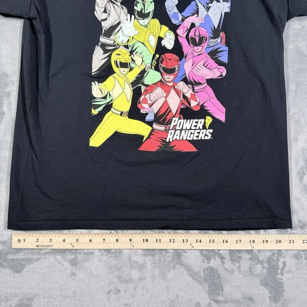 Power Rangers Its Morphin Time Graphic T Shirt Mens Large Black Tee RN 86947